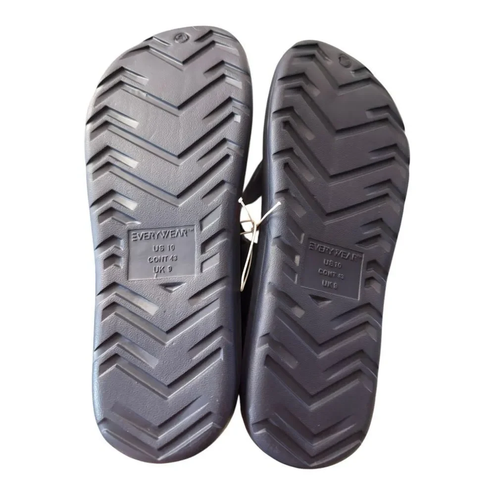 New Totes Everywhere Men's Navy Slide Flip Flop Thong Sandals 10